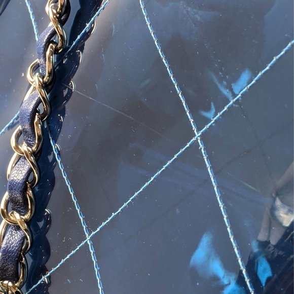 SOLD Chanel Splash Blue Large PVC Shopping Tote - Picture 4 of 7